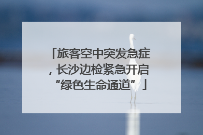 旅客空中突发急症，长沙边检紧急开启“绿色生命通道”