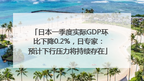 日本一季度实际GDP环比下降0.2%，日专家：预计下行压力将持续存在