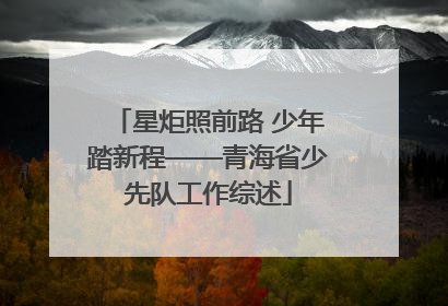 星炬照前路 少年踏新程——青海省少先队工作综述