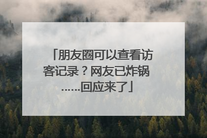 朋友圈可以查看访客记录？网友已炸锅……回应来了