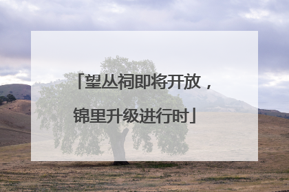 望丛祠即将开放，锦里升级进行时