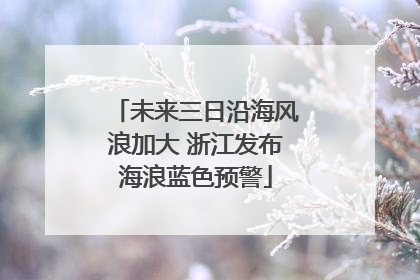未来三日沿海风浪加大 浙江发布海浪蓝色预警