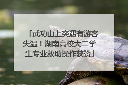 武功山上突遇有游客失温！湖南高校大二学生专业救助操作获赞