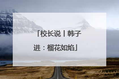 校长说丨韩子进：榴花如焰