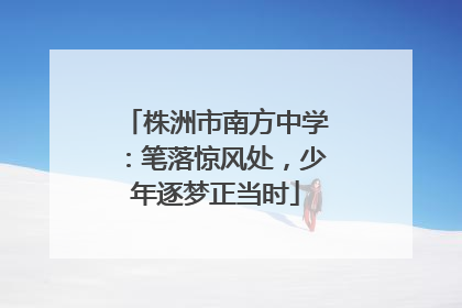 株洲市南方中学：笔落惊风处，少年逐梦正当时