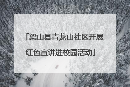 梁山县青龙山社区开展红色宣讲进校园活动