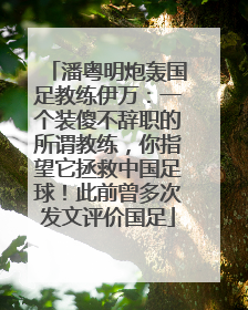 潘粤明炮轰国足教练伊万：一个装傻不辞职的所谓教练，你指望它拯救中国足球！此前曾多次发文评价国足