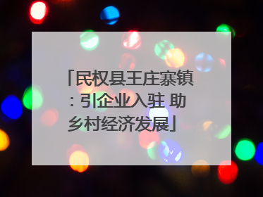民权县王庄寨镇：引企业入驻 助乡村经济发展