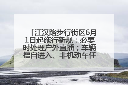 江汉路步行街区6月1日起施行新规：必要时处理户外直播；车辆擅自进入、非机动车任意停放的，依法处理
