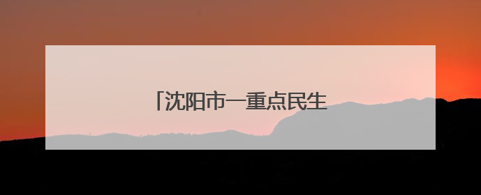 沈阳市一重点民生工程建设加快推进