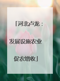 河北卢龙：发展设施农业促农增收