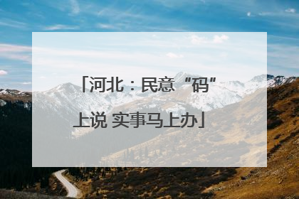 河北：民意“码”上说 实事马上办