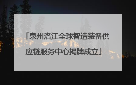 泉州洛江全球智造装备供应链服务中心揭牌成立