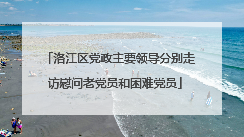 洛江区党政主要领导分别走访慰问老党员和困难党员