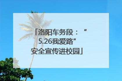 洛阳车务段：“5.26我爱路”安全宣传进校园
