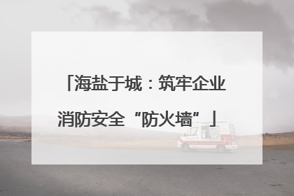 海盐于城：筑牢企业消防安全“防火墙”
