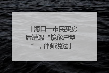 海口一市民买房后遭遇“镜像户型”，律师说法