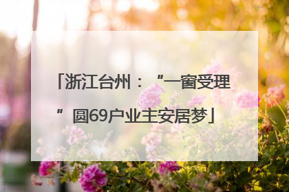 浙江台州：“一窗受理”圆69户业主安居梦