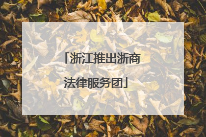 浙江推出浙商法律服务团