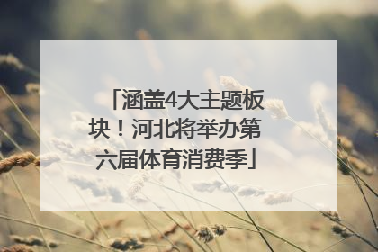 涵盖4大主题板块！河北将举办第六届体育消费季