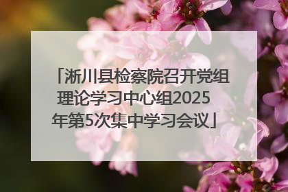 淅川县检察院召开党组理论学习中心组2025年第5次集中学习会议