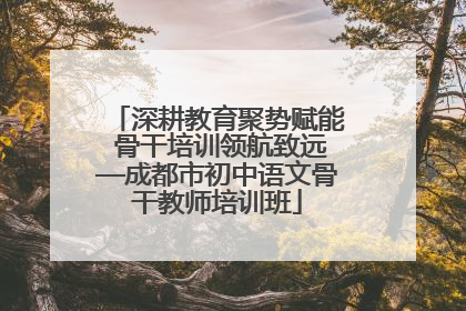 深耕教育聚势赋能 骨干培训领航致远—成都市初中语文骨干教师培训班