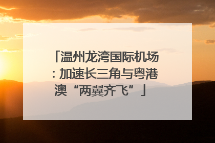 温州龙湾国际机场：加速长三角与粤港澳“两翼齐飞”