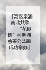 湾区泉涌·南北共擎——“花楸树”杯明湖慈善公益跑成功举办