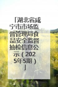 湖北省咸宁市市场监督管理局食品安全监督抽检信息公示（2025年5期）