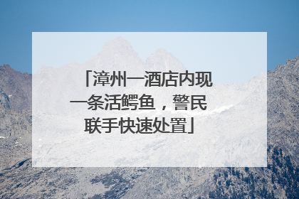 漳州一酒店内现一条活鳄鱼，警民联手快速处置