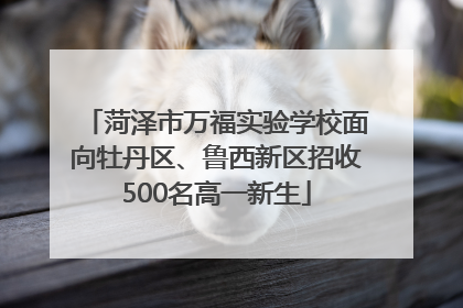 菏泽市万福实验学校面向牡丹区、鲁西新区招收500名高一新生