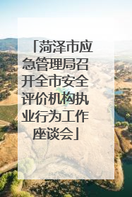 菏泽市应急管理局召开全市安全评价机构执业行为工作座谈会