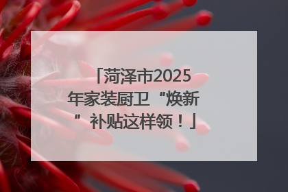 菏泽市2025年家装厨卫“焕新”补贴这样领！