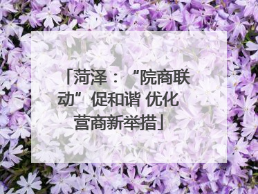 菏泽：“院商联动”促和谐 优化营商新举措