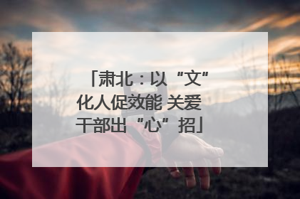 肃北：以“文”化人促效能 关爱干部出“心”招