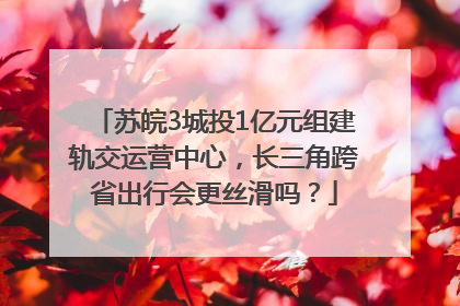 苏皖3城投1亿元组建轨交运营中心，长三角跨省出行会更丝滑吗？