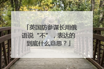 英国防参谋长用俄语说“不”，表达的到底什么意思？