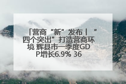 营商“新”发布丨“四个突出”打造营商环境 辉县市一季度GDP增长6.9% 36个重点项目落地