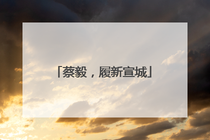 蔡毅，履新宣城