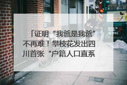 证明“我爸是我爸”不再难！攀枝花发出四川首张“户籍人口直系亲属关系谱”