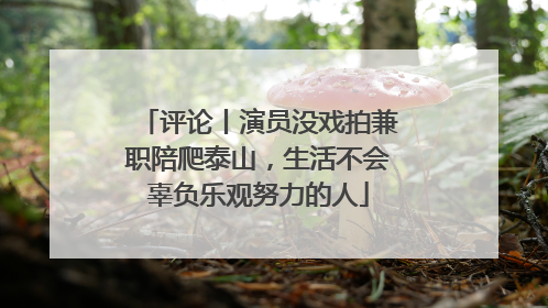 评论丨演员没戏拍兼职陪爬泰山，生活不会辜负乐观努力的人