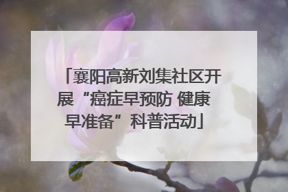 襄阳高新刘集社区开展“癌症早预防 健康早准备”科普活动