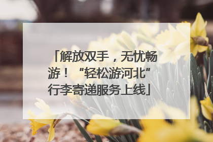 解放双手，无忧畅游！“轻松游河北”行李寄递服务上线