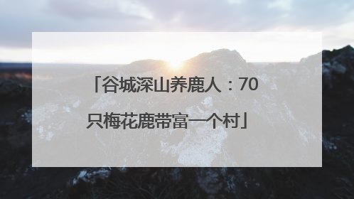 谷城深山养鹿人：70只梅花鹿带富一个村