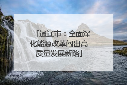 通辽市：全面深化能源改革闯出高质量发展新路