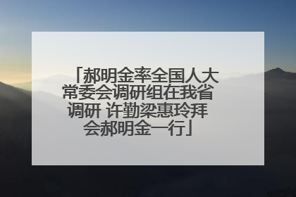 郝明金率全国人大常委会调研组在我省调研 许勤梁惠玲拜会郝明金一行