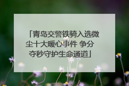 青岛交警铁骑入选微尘十大暖心事件 争分夺秒守护生命通道