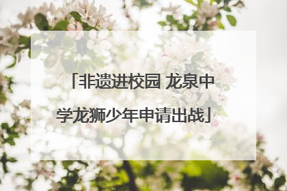 非遗进校园 龙泉中学龙狮少年申请出战