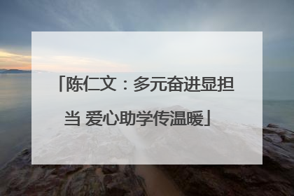 陈仁文：多元奋进显担当 爱心助学传温暖