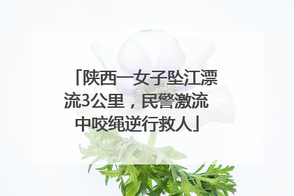 陕西一女子坠江漂流3公里，民警激流中咬绳逆行救人